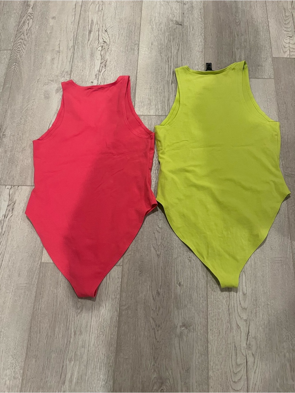 Forever 21 Neon Pink Ribbed Tank Bodysuit